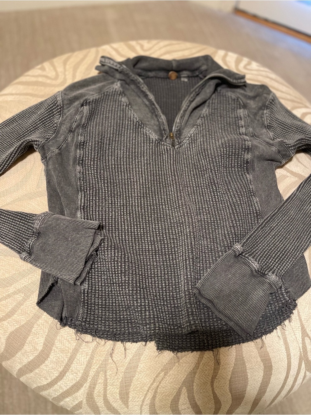 Free People Washed Charcoal Gray  Top